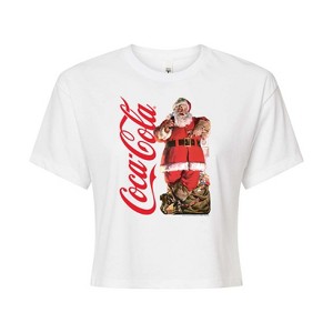 Women's - Coca-Cola - Vintage Santa With Presents Cropped Graphic T-Shirt - 1 of 4