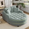 55"W Upholstered Chaise Lounge Sofa Bed Sofa Couch with Tufted Seat and Detachable Pillows, Beige/Green/Champagne/Pink-ModernLuxe - 3 of 4