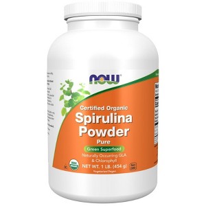 Spirulina Powder, Certified Organic by Now Foods  -  1 lbs Powder - 1 of 2