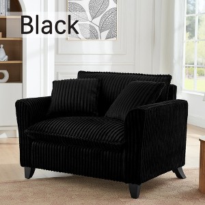 Hrinhom 46.5"W Corduroy Lazy Sofa Chair, Single Sofa Chair with Pillow - 1 of 4