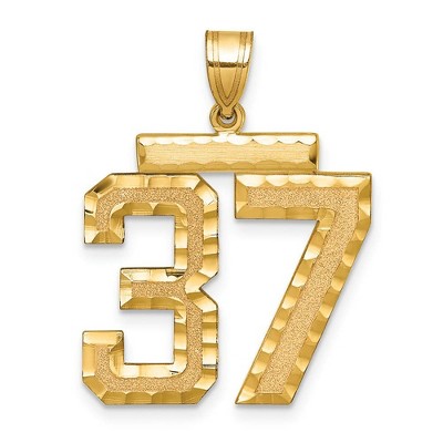 Black Bow Jewelry 14k Yellow Gold, Varsity Collection, Large D/C Pendant Number 37