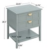 VYNXARIA American Style 2-Drawer Side Table - Versatile Storage for Bedroom, Living Room, and Study£¬Light Gray - 3 of 4