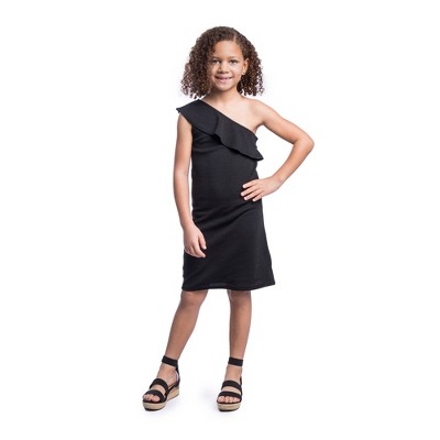 24seven Comfort Apparel Girls Ruffle Spaghetti Strap Maxi Dress-black-l :  Target