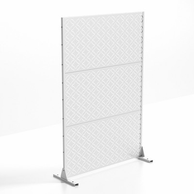Lirago White 72 in. Galvanized Metal Outdoor Privacy Screens Garden Outdoor Fence