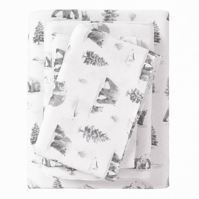 100% Cotton Lodge Print Flannel Sheet Set - Great Bay Home