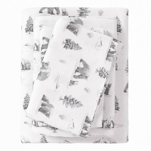 100% Cotton Lodge Print Flannel Sheet Set - Great Bay Home - 1 of 4