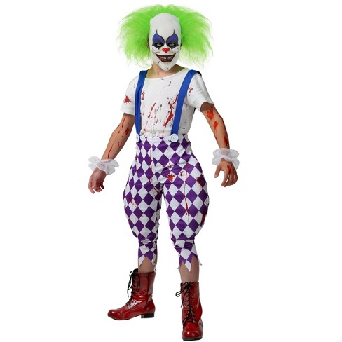 Halloweencostumes.com Small Kids Nightmare Clown Costume, Green/purple ...