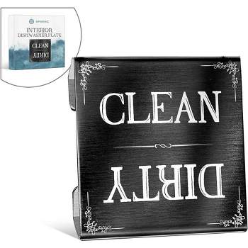 Epicware Clean Dirty Dishwasher Magnet - Non-Scratch Magnetic Silver Signage Indicator for Kitchen Dishes with Clear, Bold & Colored