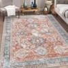 Machine Washable Vintage Floral Area Rug Ultra Thin Non Slip Carpet Stain Resistant Floral Printed  Floor Mat for Living Room Bedroom Kitchen - 4 of 4