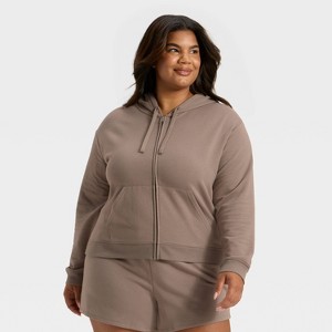 Women's Fleece Zip-Up Sweatshirt - Auden™ - 1 of 3