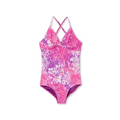 Lands' End Kids Chlorine Resistant Front Twist One Piece Swimsuit