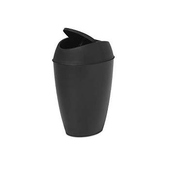 Sterilite 13 Gallon Plastic Swing Top Spave Saving Flat Side Lidded  Wastebasket Trash Can For Kitchen, Garage, Or Workspace, Black (8 Pack) :  Target