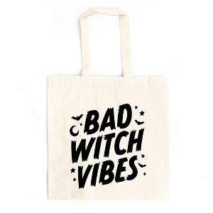 City Creek Prints Bad Witch Vibes Moon Canvas Tote Bag - 15x16 - Natural - 1 of 2