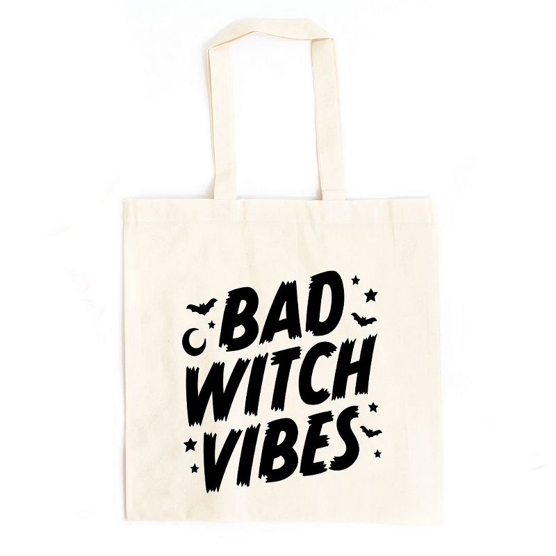City Creek Prints Bad Witch Vibes Moon Canvas Tote Bag - 15x16 - Natural, 1 of 3