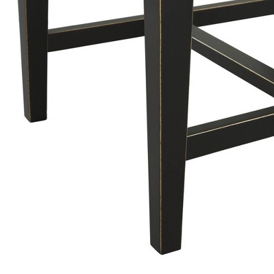 Vienna High-Back Black Rubberwood Slat Side Chairs, Set of 2