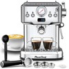 FONTOI Coffee Maker Ese Pod Compatible Espresso Machine with Milk Frother, Double Shot, Temperature Pressure Display, Silver 11.81"* 11.18"*13.19" - 2 of 4