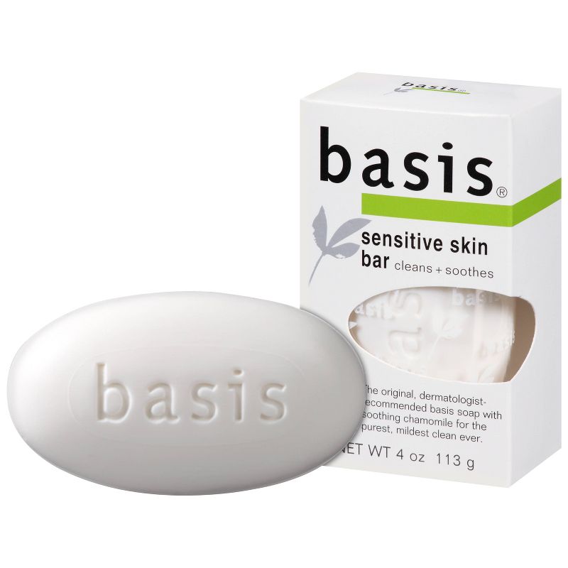 Basis Sensitive Skin Unscented Bar Soap - Alkaline PH - 4oz, 1 of 9