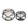 Sagebrook Home Set of 2 Decorative Orb Candle Holders - Contemporary Round Orb Shaped Votive Candle Tea Light - 3 of 4