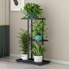 3-Tier 4-Pot Metal Plant Stand: Heavy-Duty, Rust-Resistant & Multifunctional Storage Rack (Versatile for Courtyards/Gardens/Outdoor Use) - 2 of 4