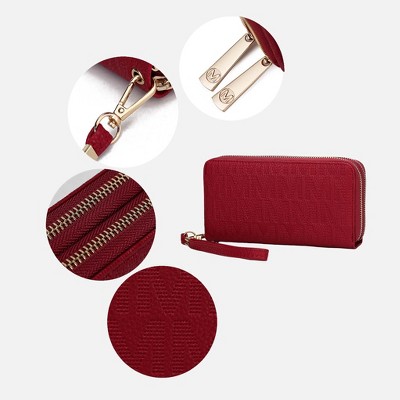 MKF Collection Large Wristlet Wallet, Lisbette Double Zip Signature | MKF Collection by Mia K – Red — фото 4