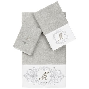 Linum Home Textiles 100% Turkish Cotton MONICA 3PC Embellished Towel Set - 1 of 4