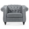 Modern 1-Seater PU Leather Sofa, Compact Single Chair with Pocket Spring Cushion for Living Room - 4 of 4