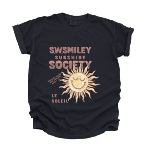 S.W.Smiley Sunshine Society - Women's Garment Dyed Graphic T-Shirt - 1 of 4