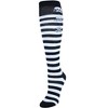 CTM Women's Gothic Skull Striped Knee-High Socks (1 Pair) - 2 of 4