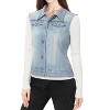 INSPIRE CHIC Women's Buttoned Washed Denim Vest with Faux Chest Flap Pockets - 2 of 3