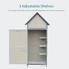 Outdoor Sheds Storage, 2.5x5.6FT Vertical Storage Sheds, Wooden Sheds with Metal Frame, Large Capacity Storage - 3 of 4