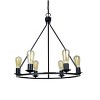 Chloe Lighting Ironclad Industrial-Style Matt Black Finish 6 Light Large Pendant 22" Wide - 4 of 4