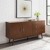 NicBex 69.25" Mid-Century Modern 2-Doors Sideboard,Minimalist Kitchen Storage Cabinets with 3 Drawers for Kitchen and Dining Room,Walnut - 2 of 4
