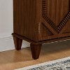 Okak 65.2in Mid Century Sideboard Buffet Cabinet, Accent Cabinet with 4 Door and 4 Shelves, Storage Cabinet for Living Room, Entryway, Office, Walnut - 4 of 4