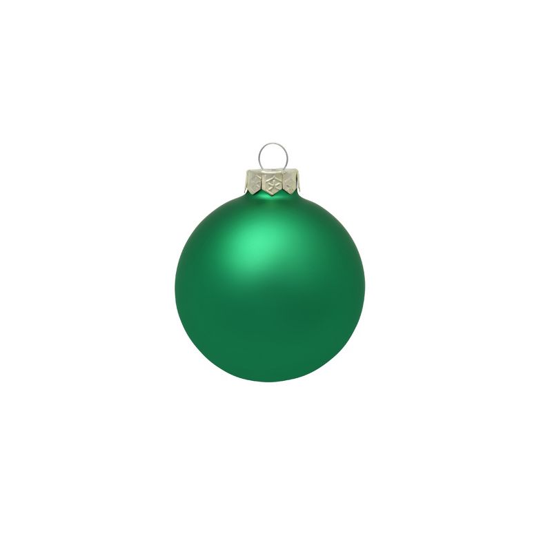 Northlight Matte Glass Christmas Ball Ornaments - 2.75" (70mm) - Green - 12ct, 1 of 4