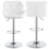 Adjustable Bar Stools Set of 2 with Padded Seats, Swivel Function, Foot Pedestal, and Chrome Base for Kitchen or Home Bar - 2 of 4