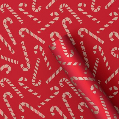 30" 20 sq ft Christmas Roll Wrap Scattered Candy Canes - Wondershop™