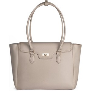 Laptop Bag for Women Soft Leather Work Bag, Office Shoulder Tote Purse with Flap Design - 1 of 4