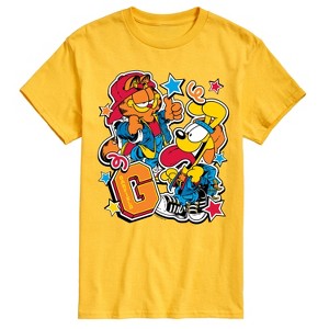 Men's - Garfield - Garf Odie Stickers Short Sleeve Graphic T-Shirt - 1 of 4