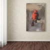 Trademark Fine Art -Lois Bryan 'Bright Red Cardinal on a Perch' Canvas Art - 3 of 3