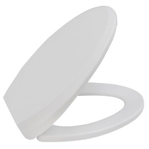 Aghana Digitals Universal White Extended Round Toilet Cover with Silent Slow-Close, Comfortable, - 1 of 4