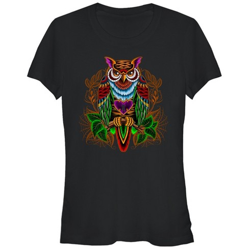 Juniors Womens Lost Gods Owl Heart Lock T-Shirt - image 1 of 3