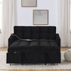 47" Velvet Adjustable Back Loveseat Sofa Bed with Pull-out Bed, USB/Type-C Charging and Copper Nail Accents - 3 of 4