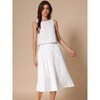 INSPIRE CHIC Women's Sleeveless Crew Neck High Waist Midi Skirt Set - 2 of 4