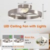 Parrot Uncle 20" Silver Modern Cage Ceiling Fans with Light and Remote - 3 of 4