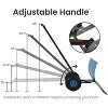 30 Inch Heavy Duty Wheeled Snow Shovel with Adjustable 5-Position Handle and Multi-Angle Carbon Steel Blade, Ergonomic Back-Saving for Pavement, Yard - 2 of 4