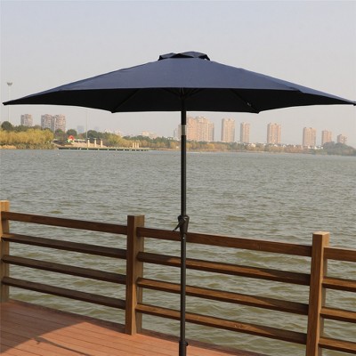 Grungis 9 Ft Outdoor Umbrella with Crank,Patio Umbrella with Carry Bag for Garden and Yard,No Base