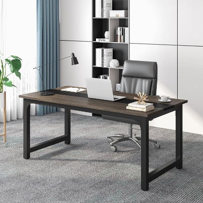 PAGED Large Modern Computer Desk, Heavy Duty Office Desk with Steel Frame & Spacious Desktop for Living Room