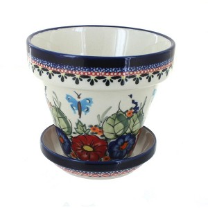 Blue Rose Polish Pottery 890-893 Zaklady Small Flower Pot - 1 of 1