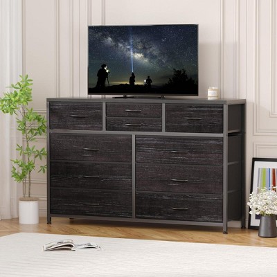 Wide 10 Drawer Dresser TV Stand