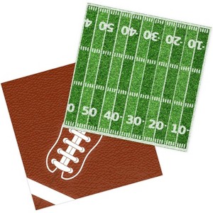 Football Disposable Paper Napkins, Bulk 80 Pack, for Football Birthday Party Supplies and Decorations by 4E's Novelty - 1 of 1